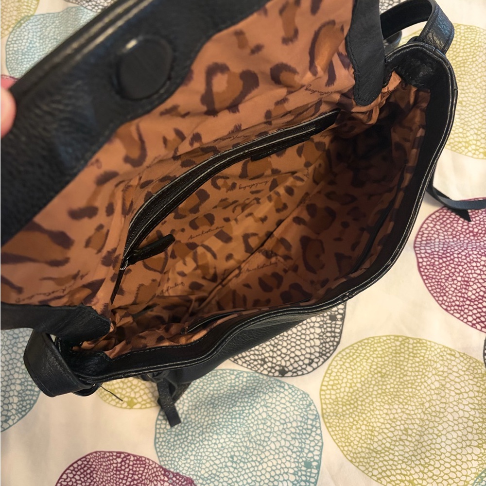Aimee Kestenberg Black Pebbled Leather Fold-Over Crossbody - Picture 4 of 8